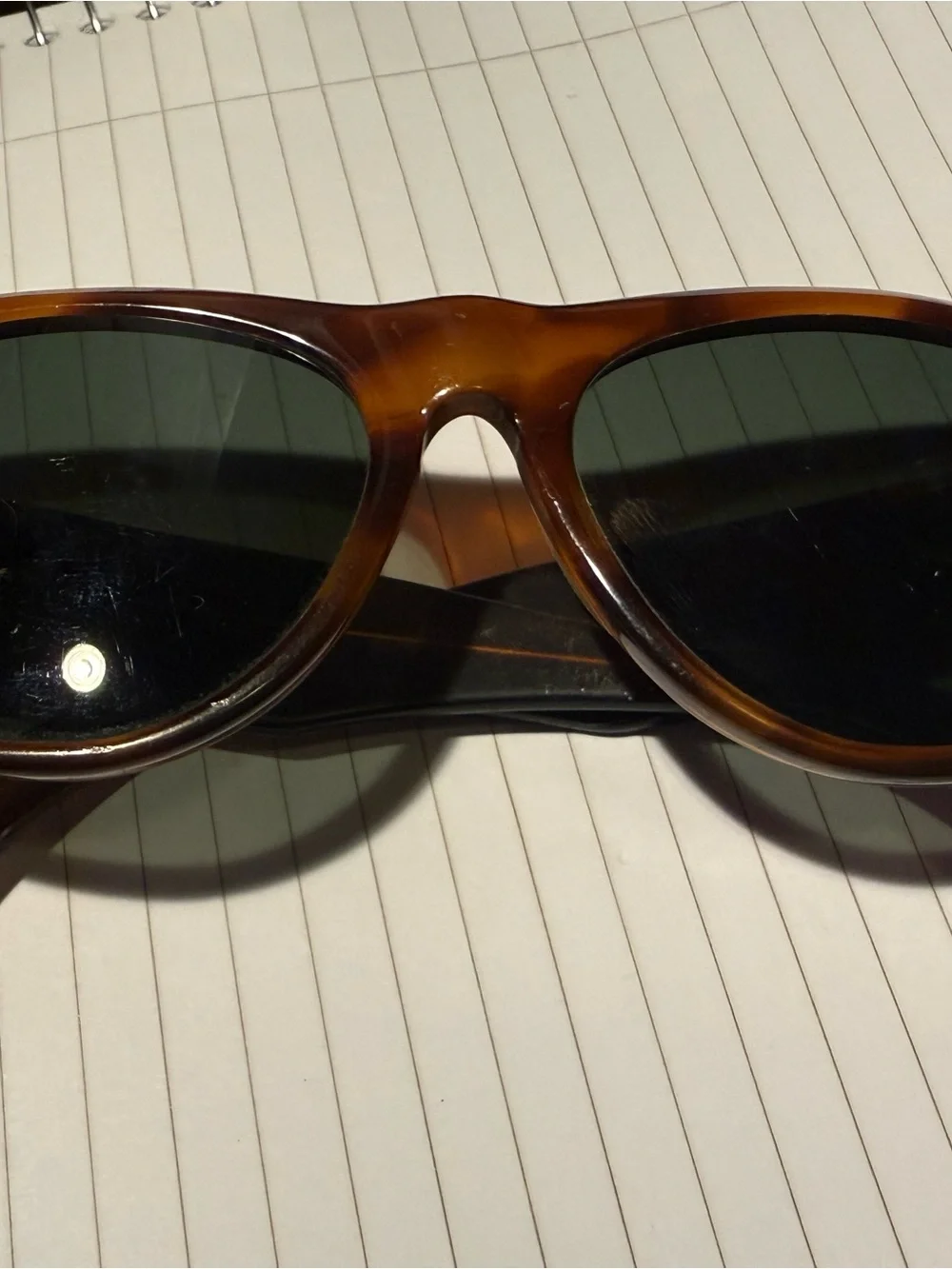 Ray-Ban Brown Tortoise Rectangle Sunglasses with Dark Lenses